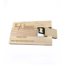 Credit card shape Wooden USB Flash drive  8GB 16GB custom gifts low price high quality